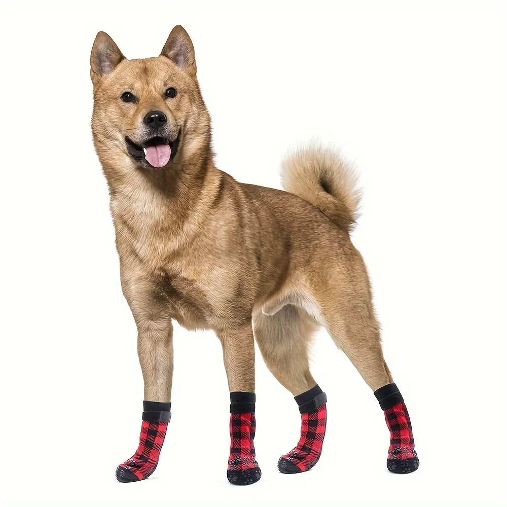 Pantoufle Chaussures Anti-dérapantes Pour Chien 4pcs – Image 4