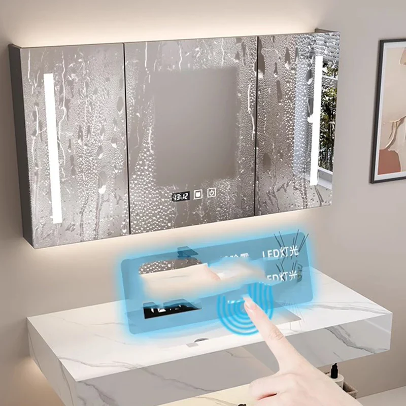 Armoires de salle de bain de toilette simples Cloison vintage Vanité Lumière Armoires de salle de bain Miroirs de rangement Meuble Toilette Meubles de maison – Image 7