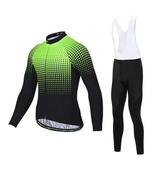 Combinaison cyclisme NeonGreen à manches longues – Confort thermique et style éclatant pour des trajets intenses – Image 2
