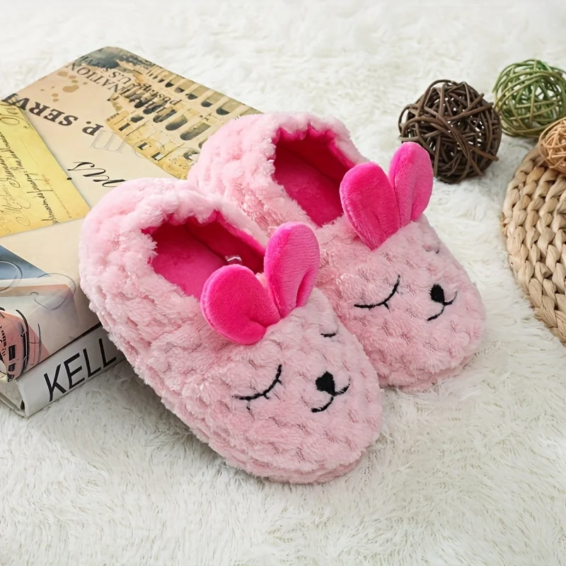 Pantoufle En Peluche De Lapin Cartoon À Semelle Souple Antidérapantes – Image 6