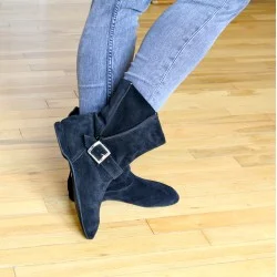 Bottines basses nubuck avec boucle pour le west coast swing-LEO