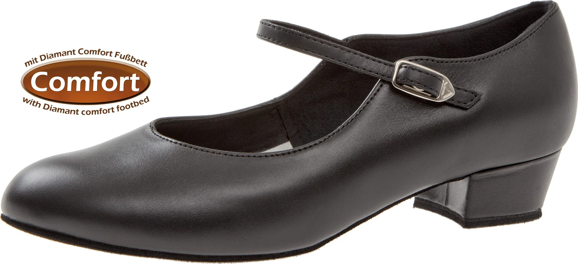 Chaussure de danse de salon à bout rond talon bloc confort 050-029-DIAMANT