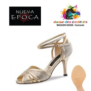 SCARLET-LS-Chaussure Latine Tango argent Semelle cuir Extérieur – NUEVA EPOCA