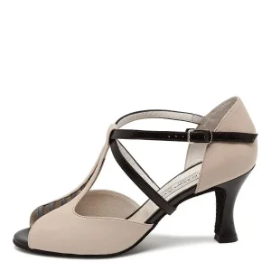 HOLLY Werner Kern – Chaussures de danse salomé cuir beige et noir