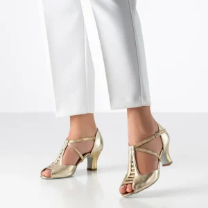 HOLLY Werner Kern – Chaussures de danse salomé cuir beige or