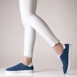 7005 Basket femme nubuck bleu tous sols – ANNA KERN