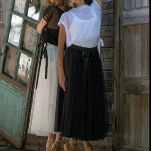 Jupe en tulle long COLOMBE taille élastiquée – ARTILIGNE