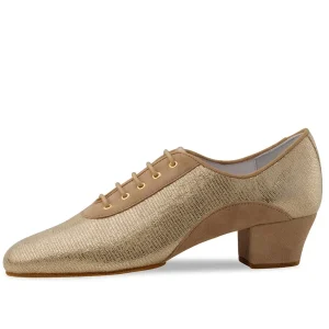 007-35 Sandrine-ANNE KERN-Chaussures d’entrainement pailletée beige or
