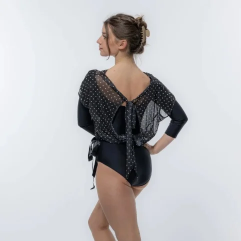 Haut Gabin en voile noir à nouer dans le dos – ARTILIGNE – Image 3