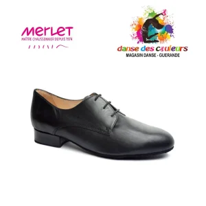 HEROLD 001 – Chaussures de danse de salon en cuir noir pour homme – MERLET