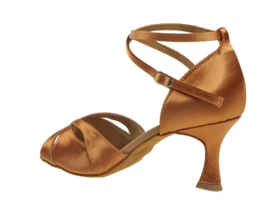 Chaussure danse latine tan satin à lanières croisées 141-087-379-DIAMANT – Image 3