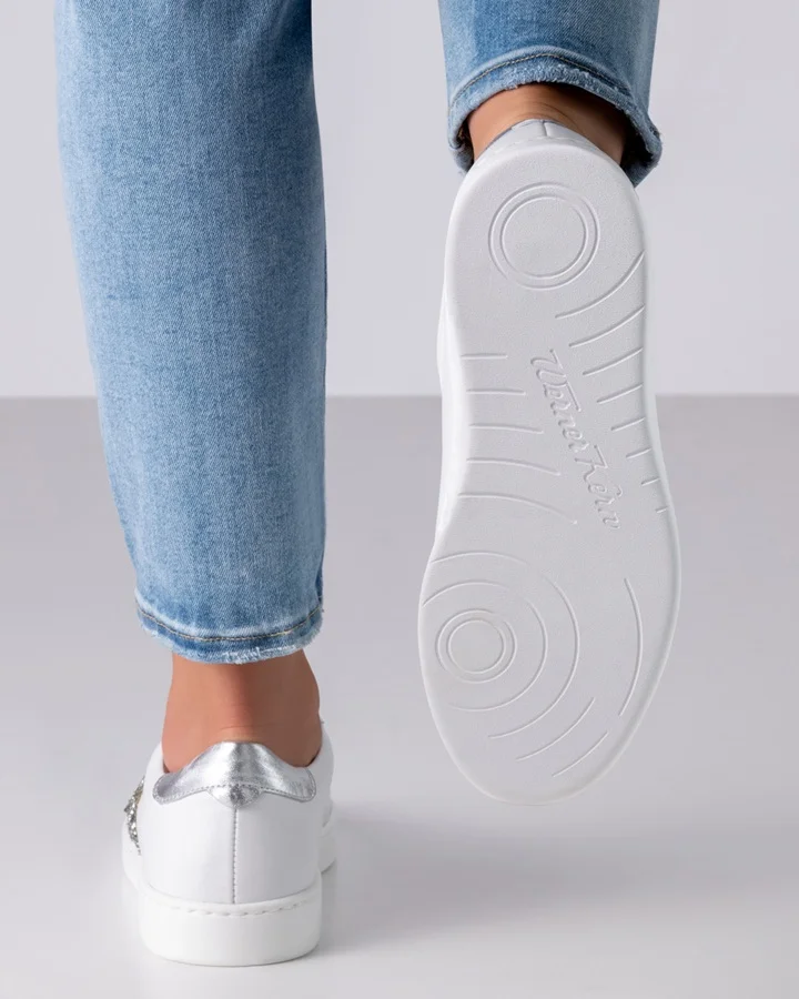 Basket de danse cuir blanc étoile pailletée WERNER KERN – Image 3