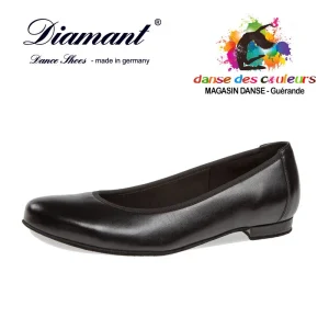 Ballerine de danse de salon cuir noir – DIAMANT