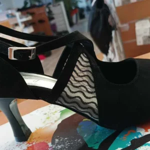 19/12-Chaussures LIDMAG résille noir talon 7 cm