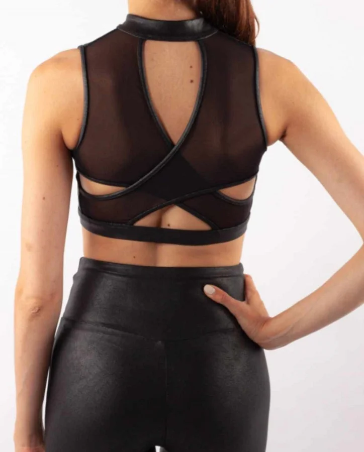 BRASSIÈRE BLOCH simili cuir noir Z0595 – Image 3