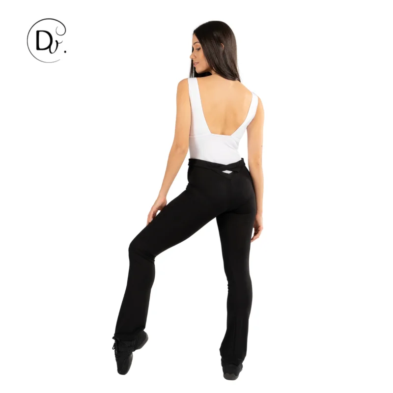 JAZZY Pantalon droit de jazz noir lanières croisées DANSEZ-VOUS – Image 2
