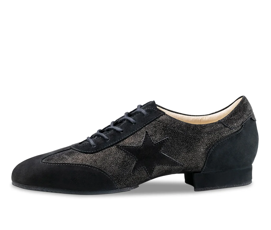 ARIANA chaussures toutes danses daim noir petit talon motif étoile WERNER KERN – Image 3