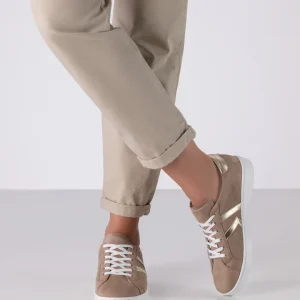 Basket de danse femme taupe cuir platine DARCEY – ANNA KERN