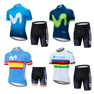 Combinaison cyclisme Movistar – Manches courtes pour performance et confort