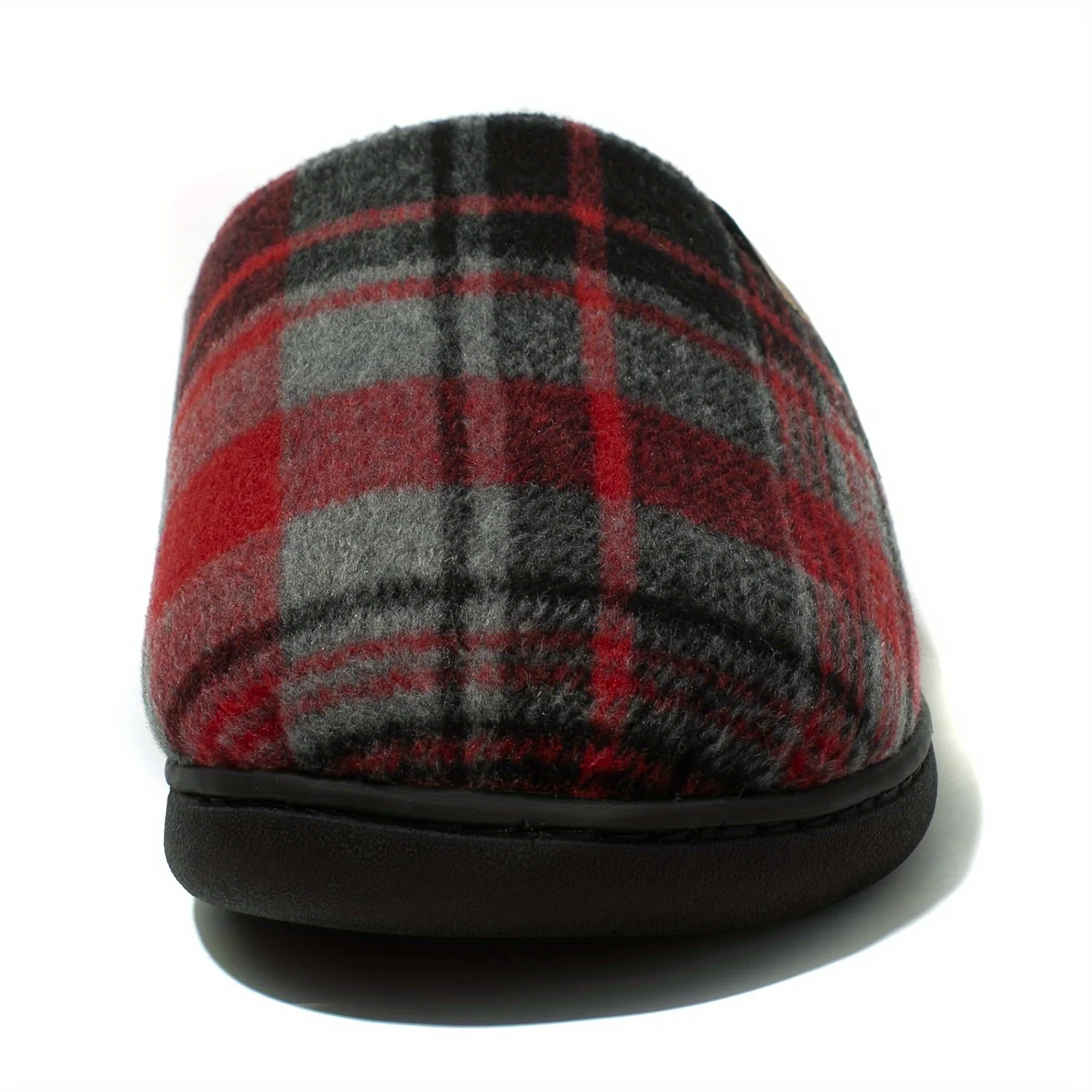 Pantoufles Chaudes Doublées De Peluche À Carreaux À Semelle Souple – Image 8