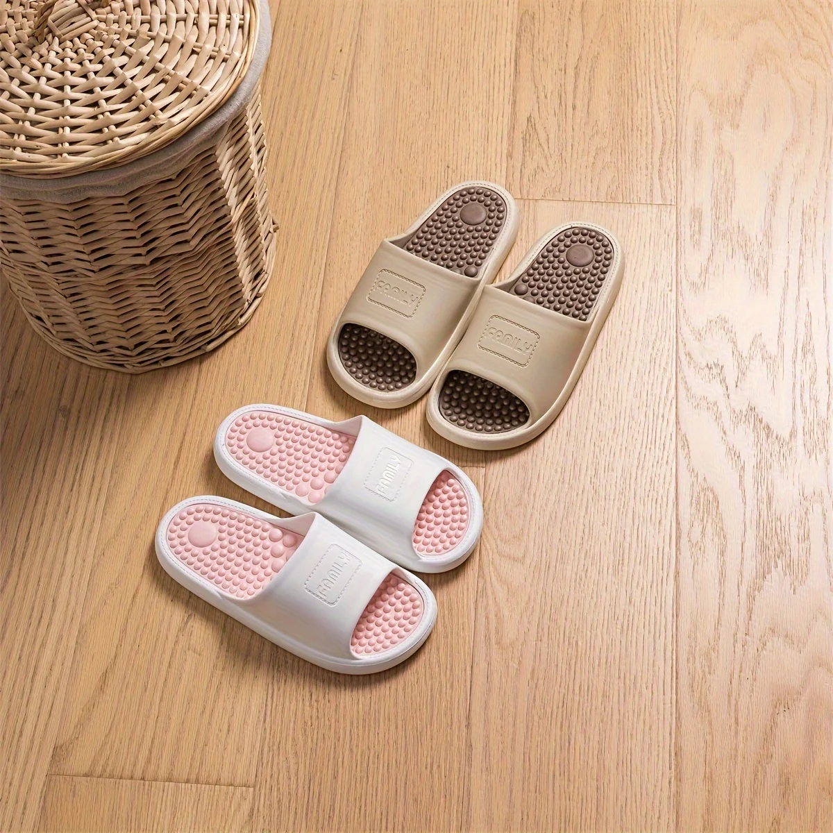 Pantoufle De Massage À Domicile Avec Motif Alphabet «FAMILLE» – Image 7