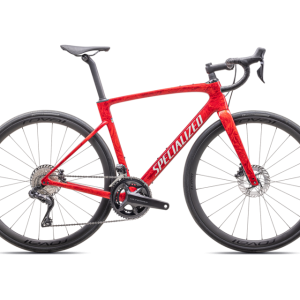 Vélo de Route/Gravel Confortable Specialized Roubaix Pro – Gloss Red Pearl + Fiery Red Strata / Dune White 2025