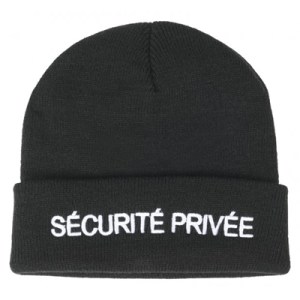 Bonnet acrylique brodé sécurité privée