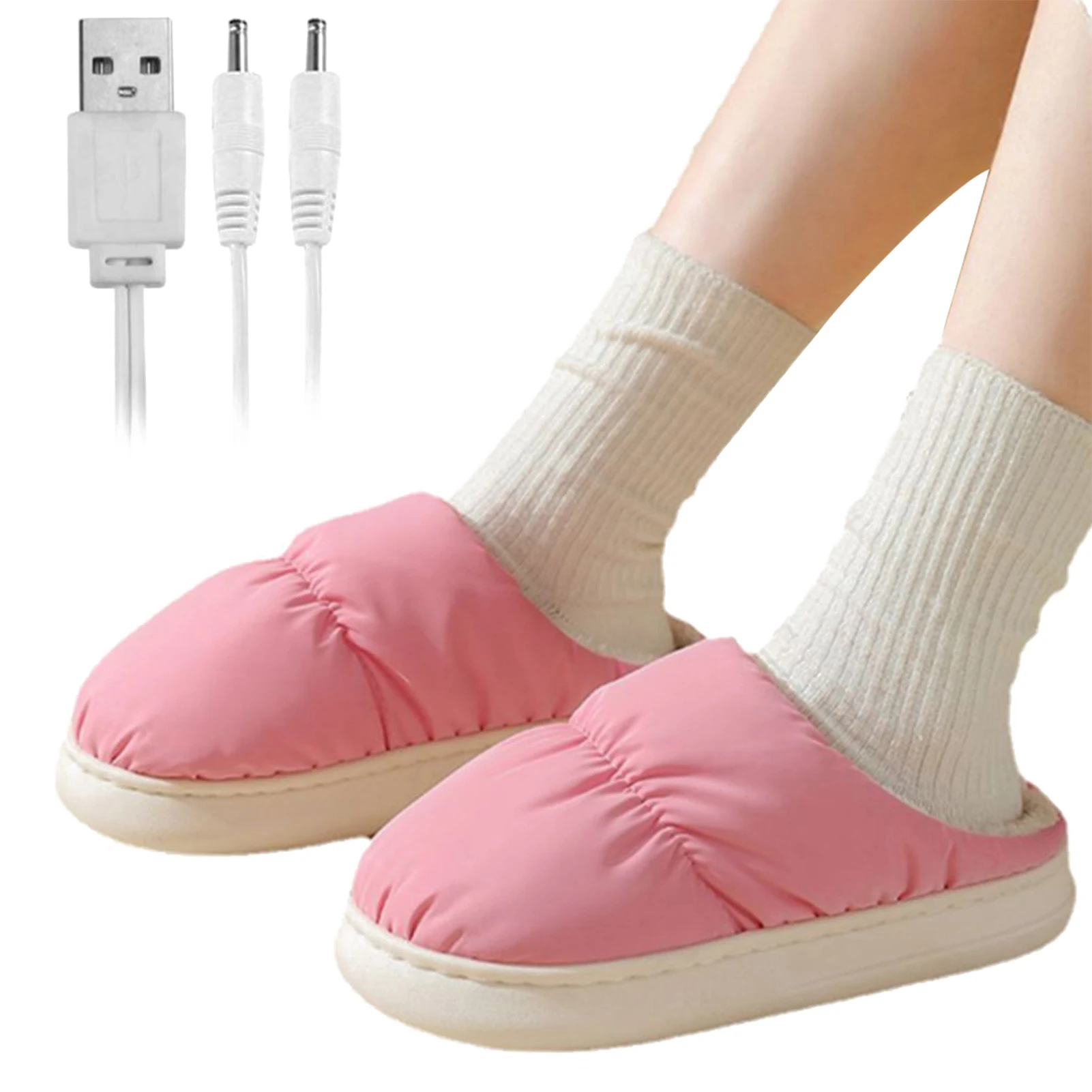 Pantoufle chauffants USB en peluche – Image 4