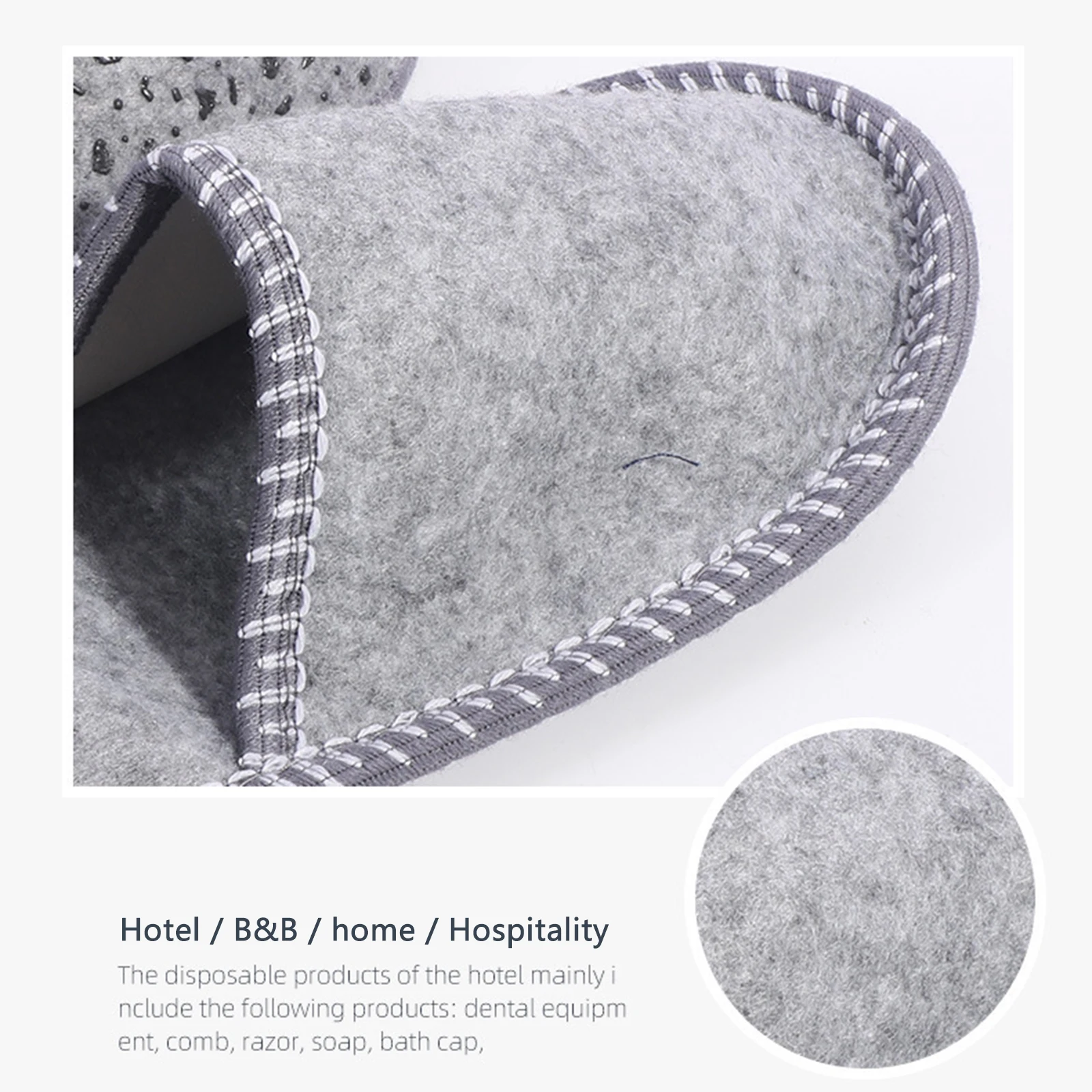 Pantoufles d’invité de maison familiale avec semelle coordonnante lot de 6 paires – Image 4