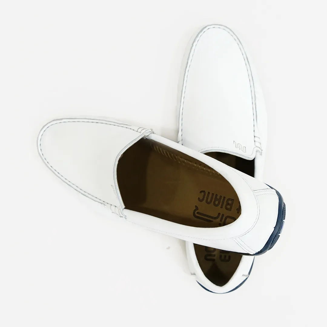 Mocassin de conduite cuir blanc – Image 5
