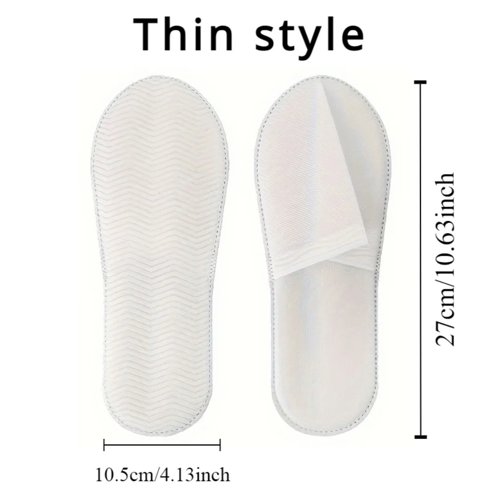 Pantoufles blanches en peluche lot de 20 paires – Image 5