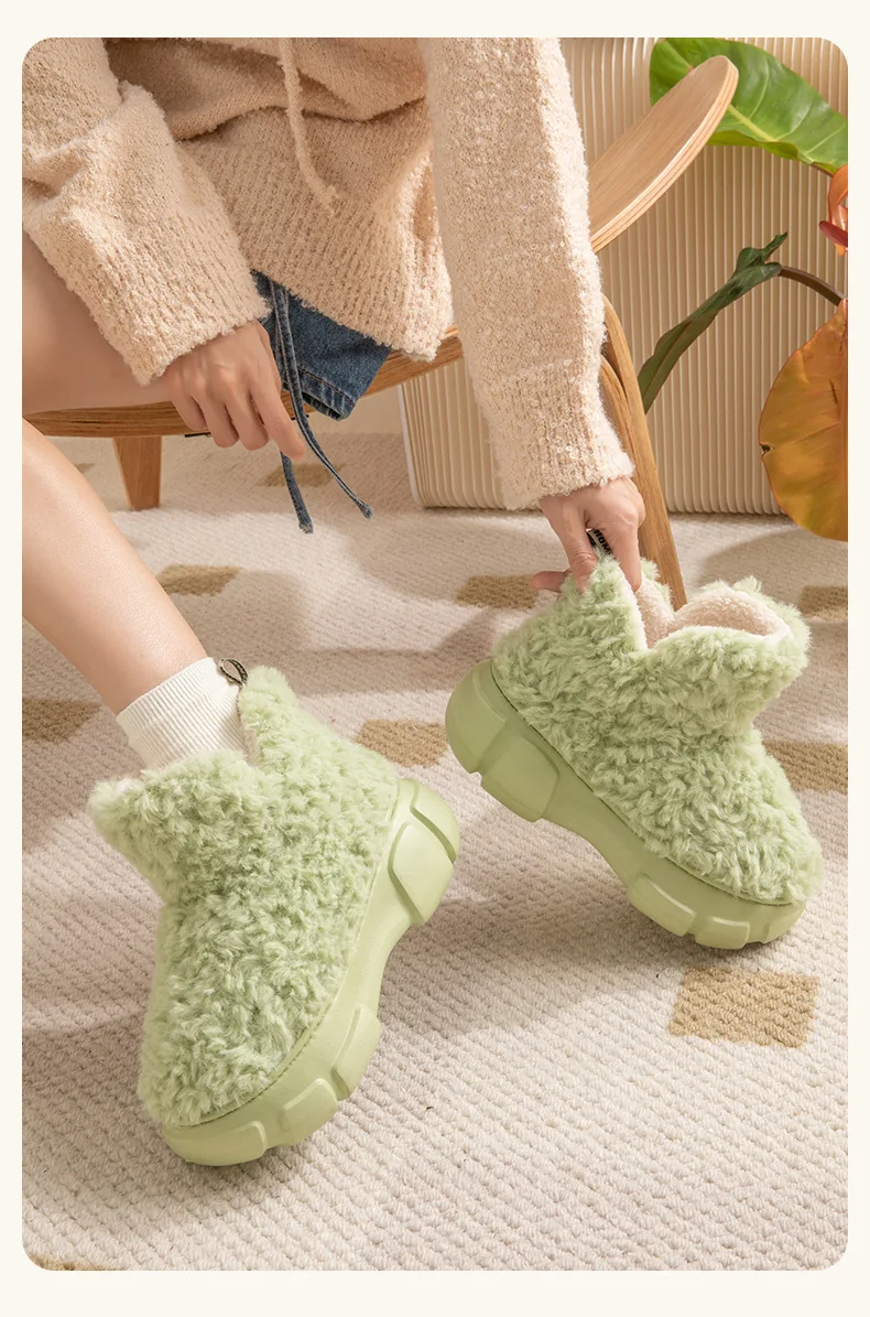 Pantoufle d’intérieur chauds en coton – Image 8