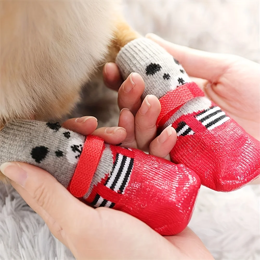 Pantoufle Imperméables Pour Chien Et Chat En Extérieur 4pcs – Image 9