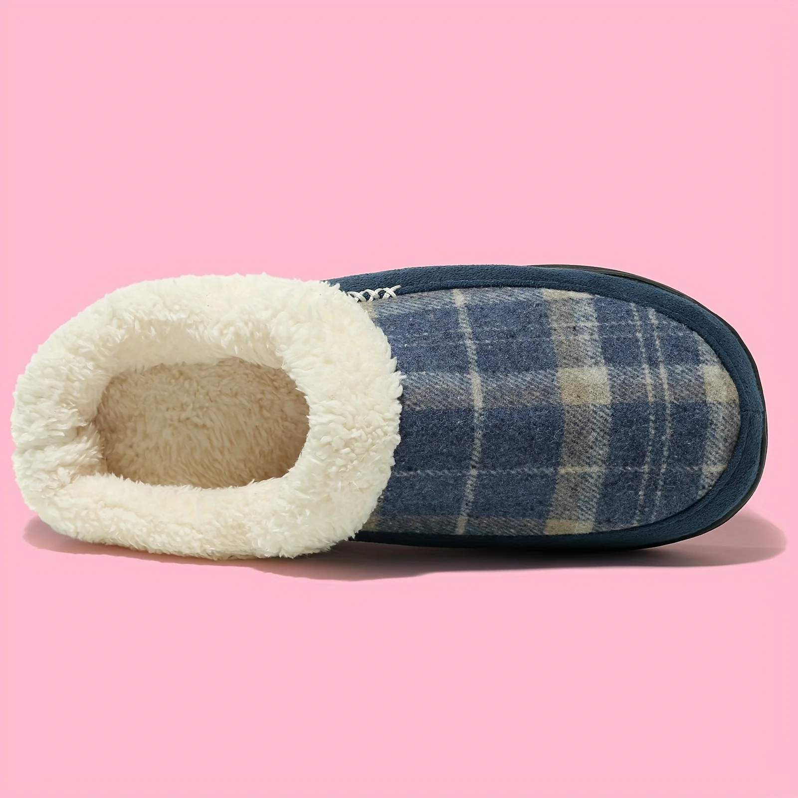 Pantoufles Chaudes À Motif Écossais À Bout Fermé À Plateforme À Semelle Souple – Image 4