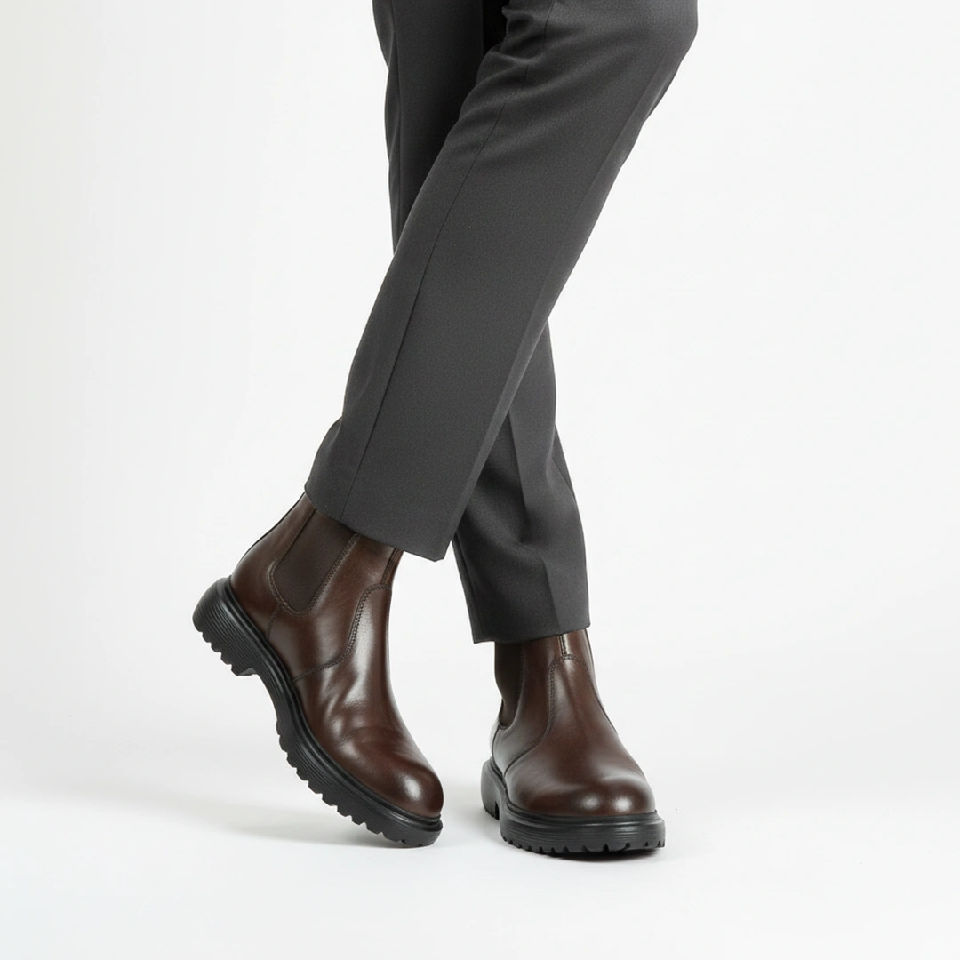 Chelsea boots élastiques cuir marron – Image 6