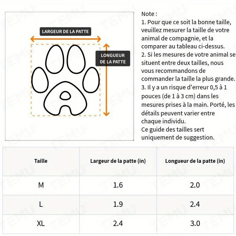 Pantoufle Bottes De Pluie Pour Chien Imperméables 4pcs – Image 9