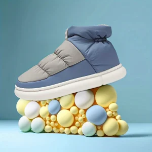 Pantoufle Bottes De Neige Antidérapantes Coupe-vent À Enfiler Avec Doublure Pelucheuse