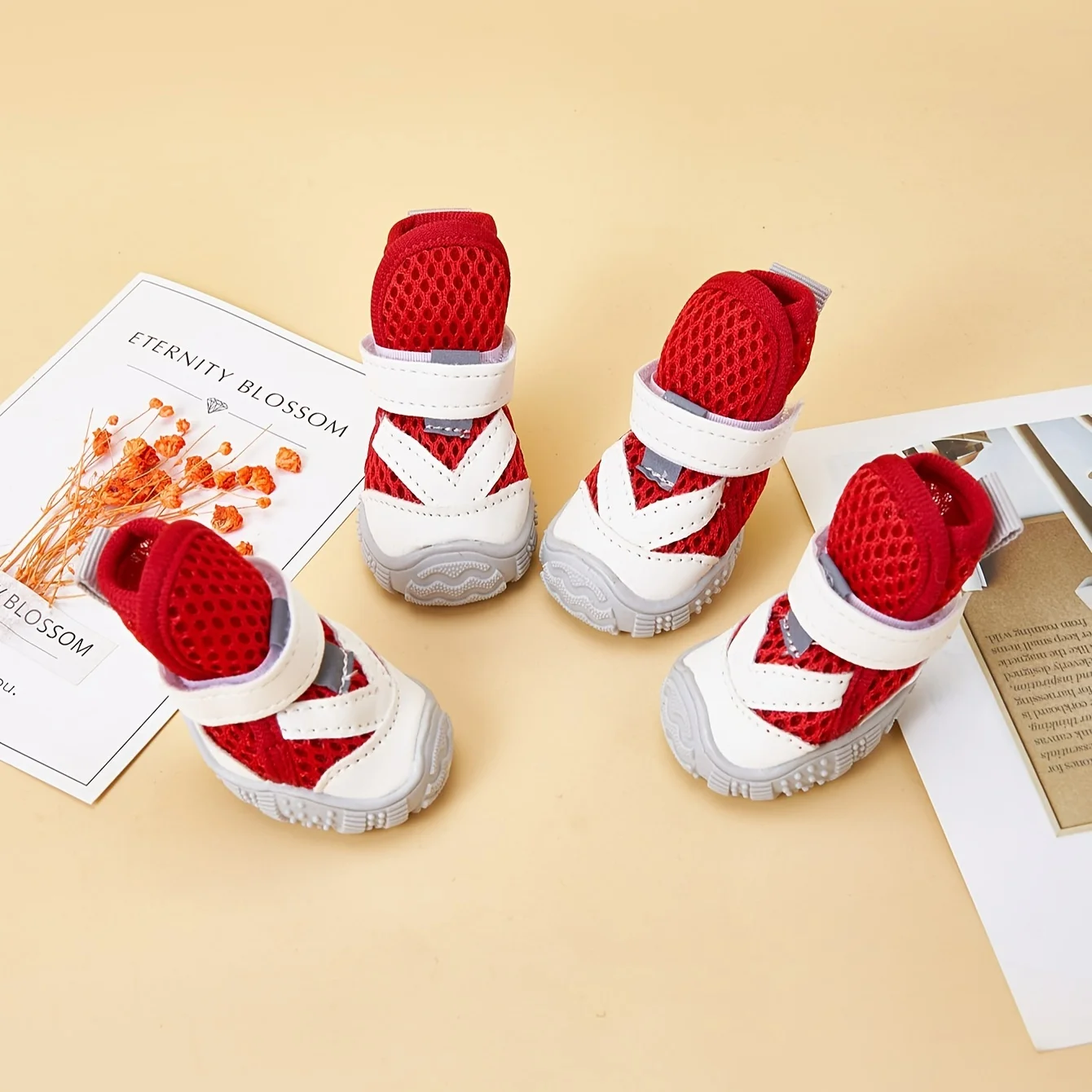 Pantoufle Bottes Pour Chiens En Maille Respirante 4pcs – Image 2