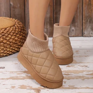 Pantoufle élastiques en similicuir thermique, résistantes à l’usure et antidérapantes