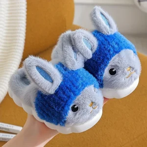 Pantoufle En Fourrure De Lapin Mignonnes Légères À Semelle Douce