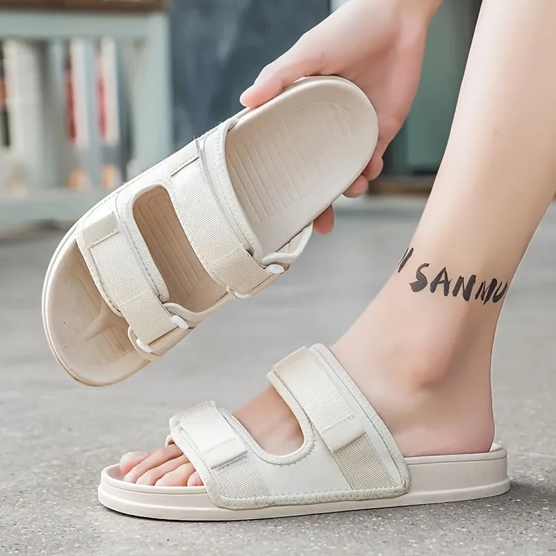 Pantoufle En Tissu Décontractées Pour Plage D’été Antidérapantes À Fermeture – Image 3