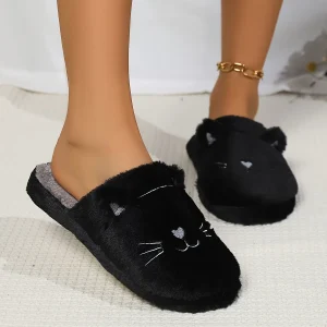 Pantoufles Mignonnes En Peluche Chaton De Dessin Animé